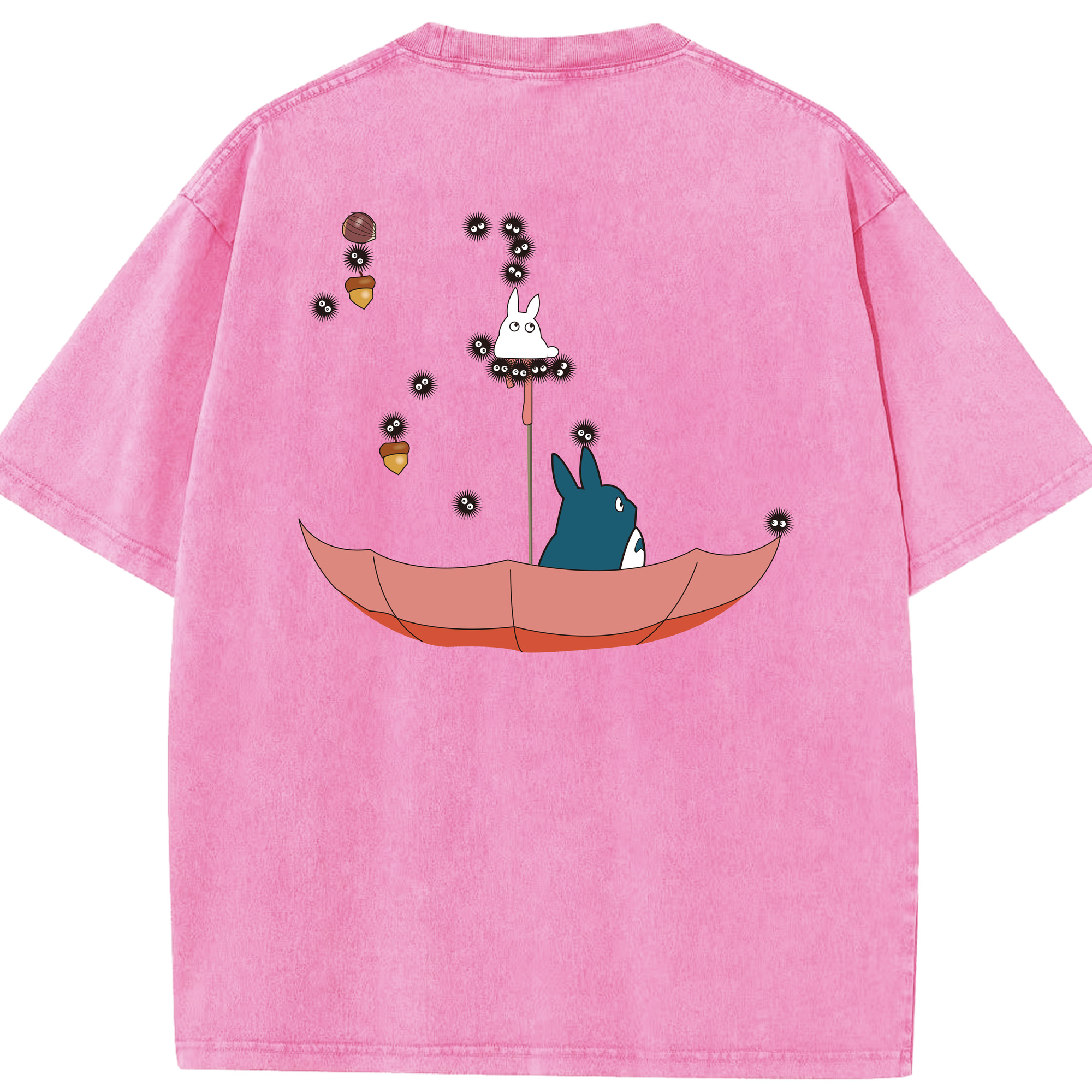 （画像用） となりのトトロ 草壁メイ 草壁サツキ My Neighbor Totoro Satsuki Kusakabe Mei Kusakabe 綿100% ヴィンテージ風 半袖Tシャツ（背面プリント）